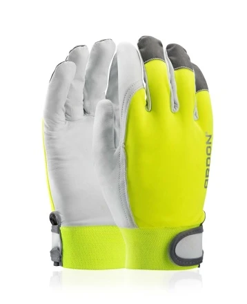 Kombinované rukavice ARDON®HOBBY REFLEX - s prodejní etiketou - hi-vis žlutá