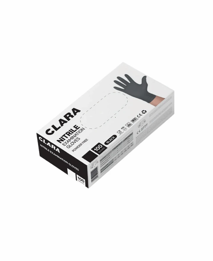 Jednorázové rukavice Clara Black Nitrile - nepudrované - černá