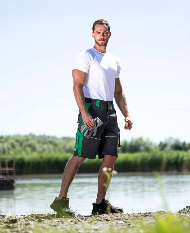 Šortky ARDON®NEON sivo-zelená