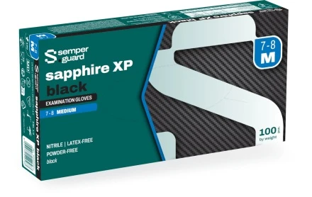 Jednorázové rukavice SEMPERGUARD®Sapphire XP - nepudrované - černé