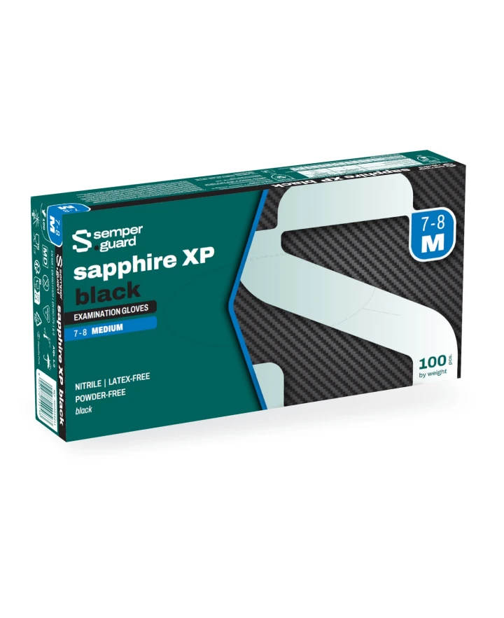 Jednorázové rukavice SEMPERGUARD®Sapphire XP - nepudrované - černé