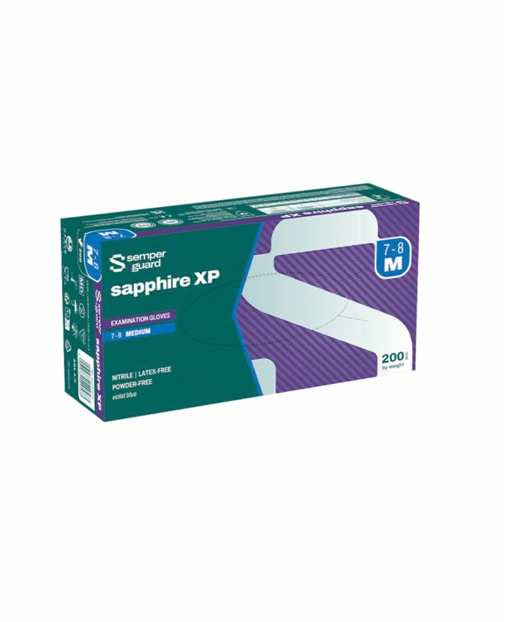 Rękawice jednorazowe SEMPERGUARD®Sapphire XP – bezpudrowe – czarne
