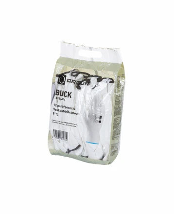 Rękawice powlekane ARDON®BUCK WHITE - opakowanie detaliczne - 12 par
