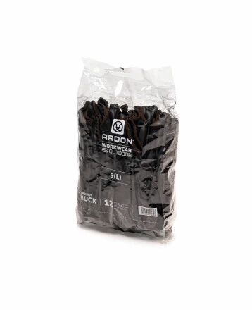 Máčené rukavice ARDON®BUCK BLACK - maloobchodní balení 12 párů - černá
