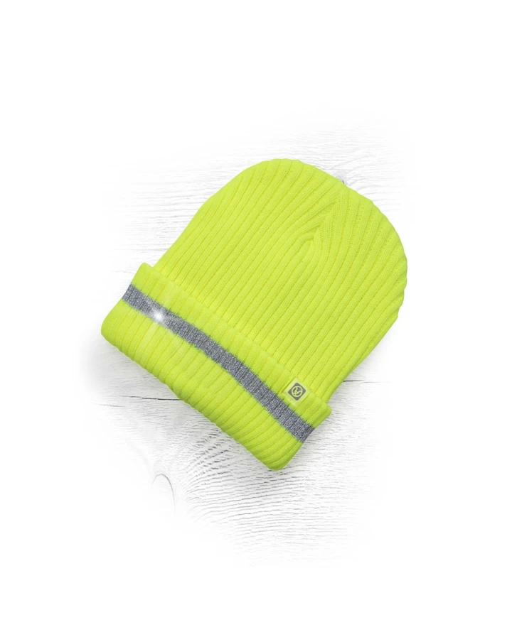 Zimní čepice pletená fleece  ARDON®SPARK s reflex. pruhem hi-vis žlutá