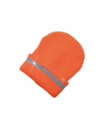 Zimní čepice pletená fleece  ARDON®SPARK s reflex. pruhem hi-vis oranžová