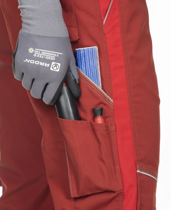 Kalhoty s laclem ARDON®URBAN červená - DOPRODEJ