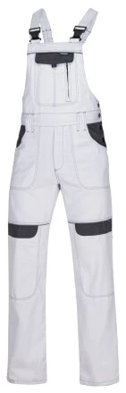Nohavice s náprsenkou ARDON®COOL TREND bielo-sivé predĺžené